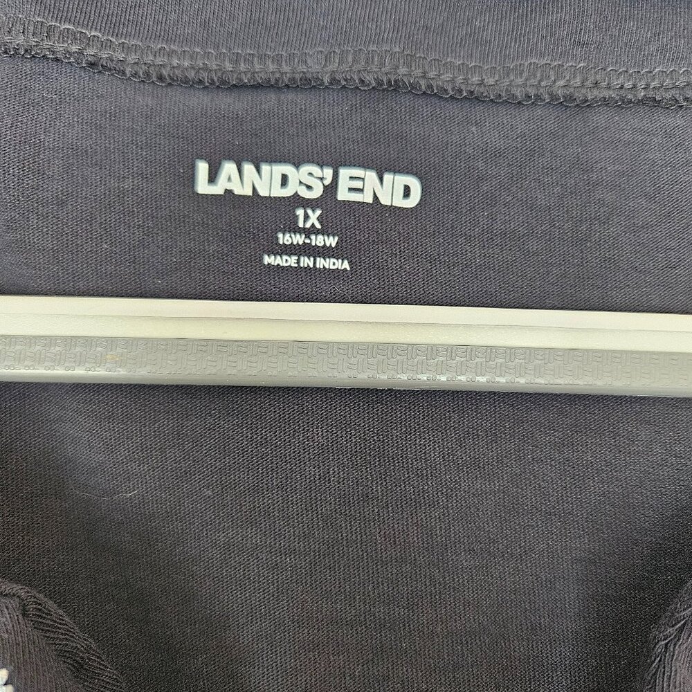 Lands’ End 1X Black Embroidered Swim Cover-Up - Picture 3 of 3